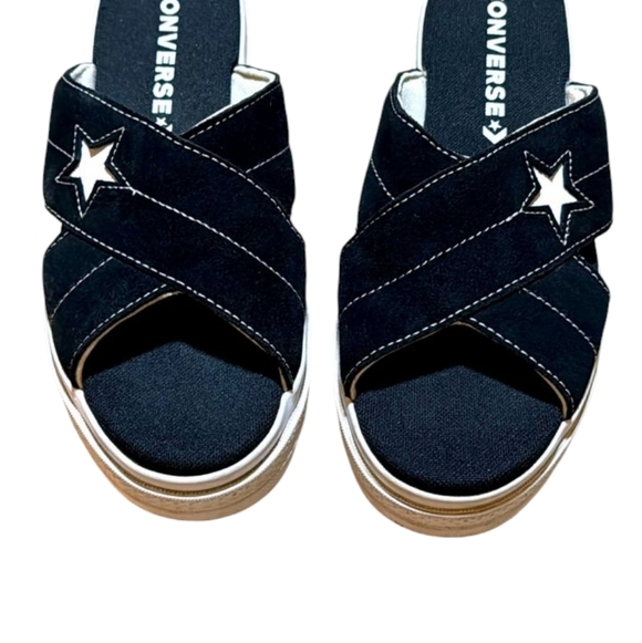 Converse | NWT One Star Criss Cross Black And White Sandals | Woman's Size 8 - Picture 9 of 12